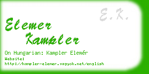 elemer kampler business card
